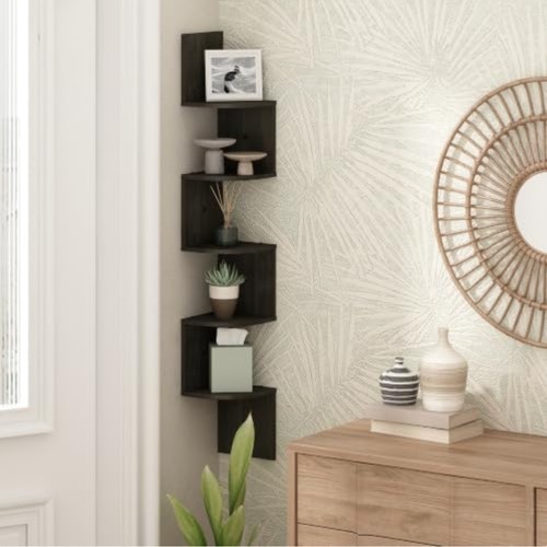 Floating corner shelf - corner, 5-tier