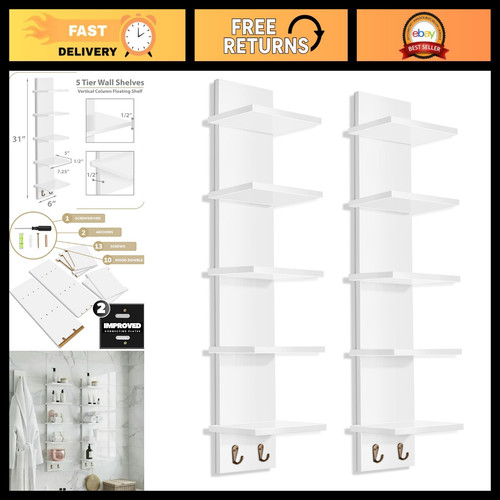 Tier floating wall shelf - 5-tier,