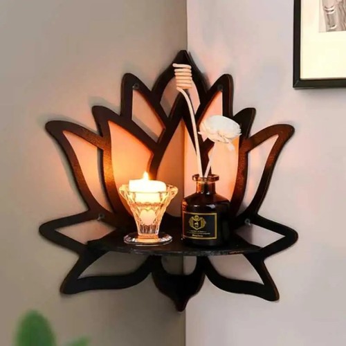 Wooden corner floating shelf - corner,