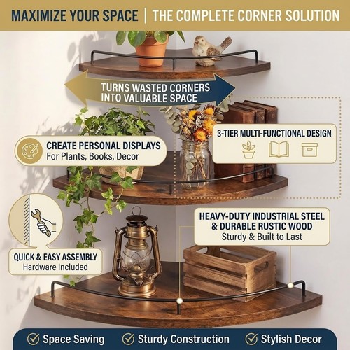 Corner floating shelf - of, 3