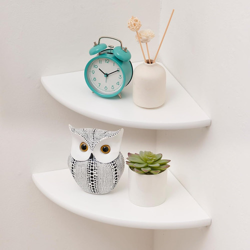 Corner shelf white floating - corner,