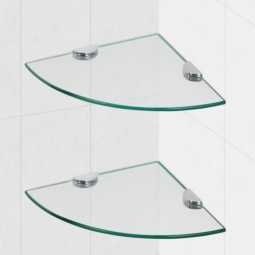 Glass corner shower shelves - glass,