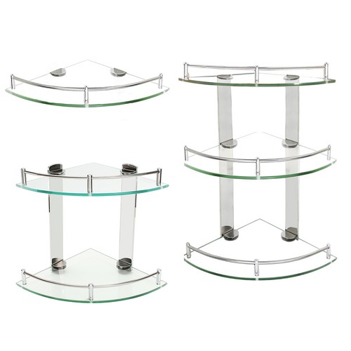 Glass corner shelf floating - glass,