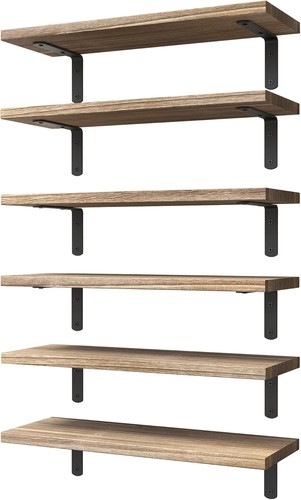 Wood floating shelves set - wood,