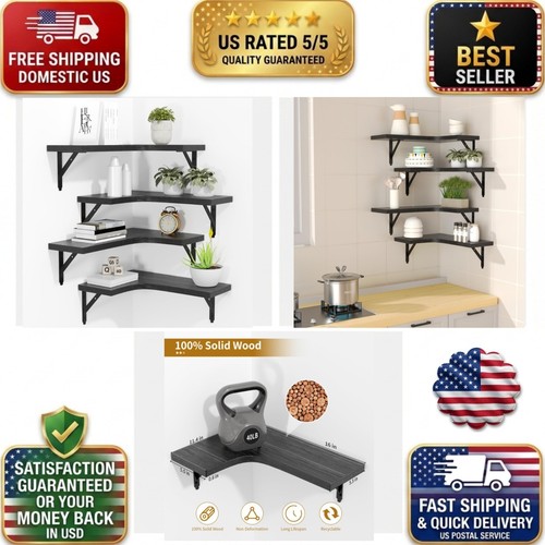 Corner floating shelves set - corner,