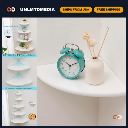 Floating corner shelf - corner, solid