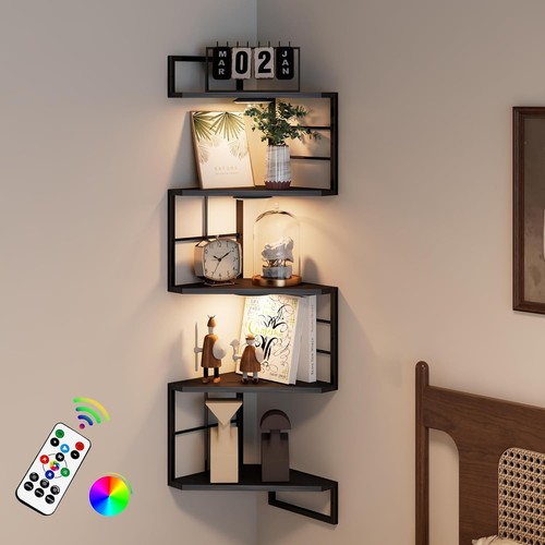 Floating corner shelves with - shelves,