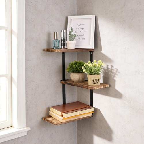 Rustic wood corner - rustic, shelf