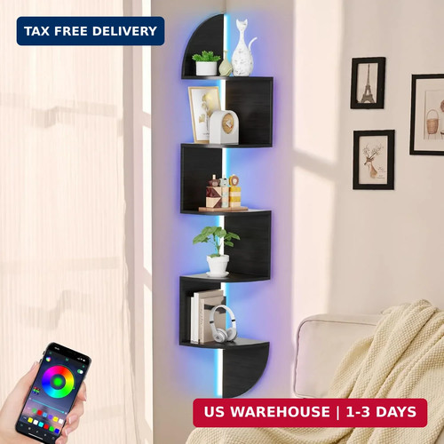 Corner shelf tier - 5, bookshelf