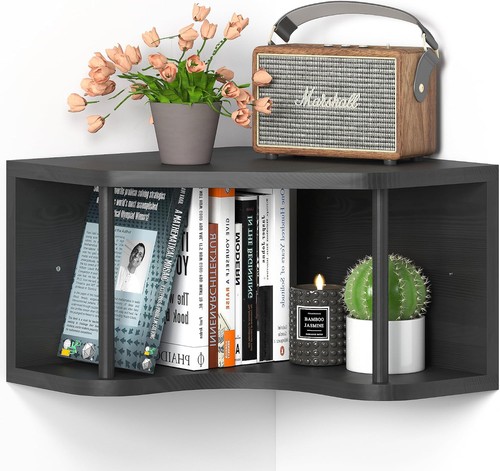 Black pine wood floating - black,