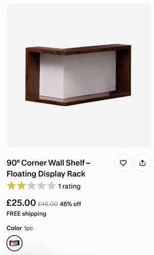 Corner wall shelf wood - corner,